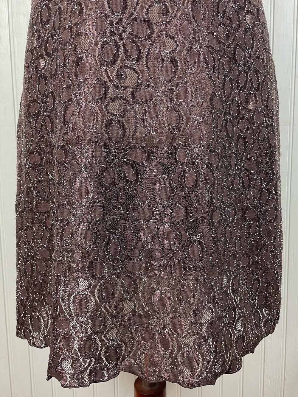 Vintage Y2K Morgan Taylor Intimates Brown Glitter Babydoll Slip Dress Fairycore - Picture 4 of 11